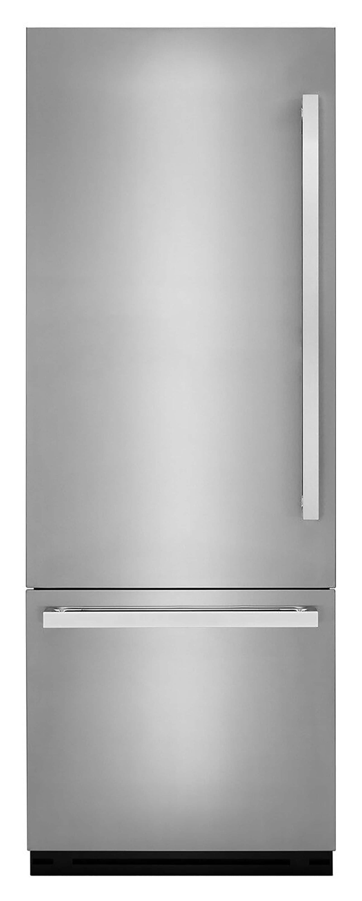 JennAir - 30 in. Wide 16.27 Cu. Ft. Bottom-Freezer Refrigerator with Daring Obsidian Finish Interior - Custom Panel Ready