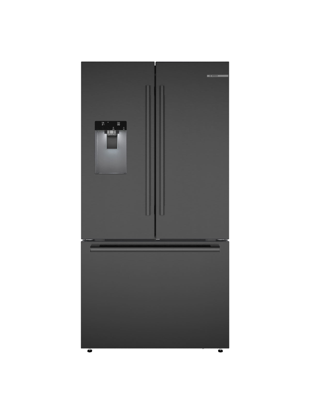 Bosch - 500 Series 36 in. Wide 26 Cu. Ft. French Door Bottom Freezer Smart Refrigerator with External Water and Ice - Black Stainless Steel