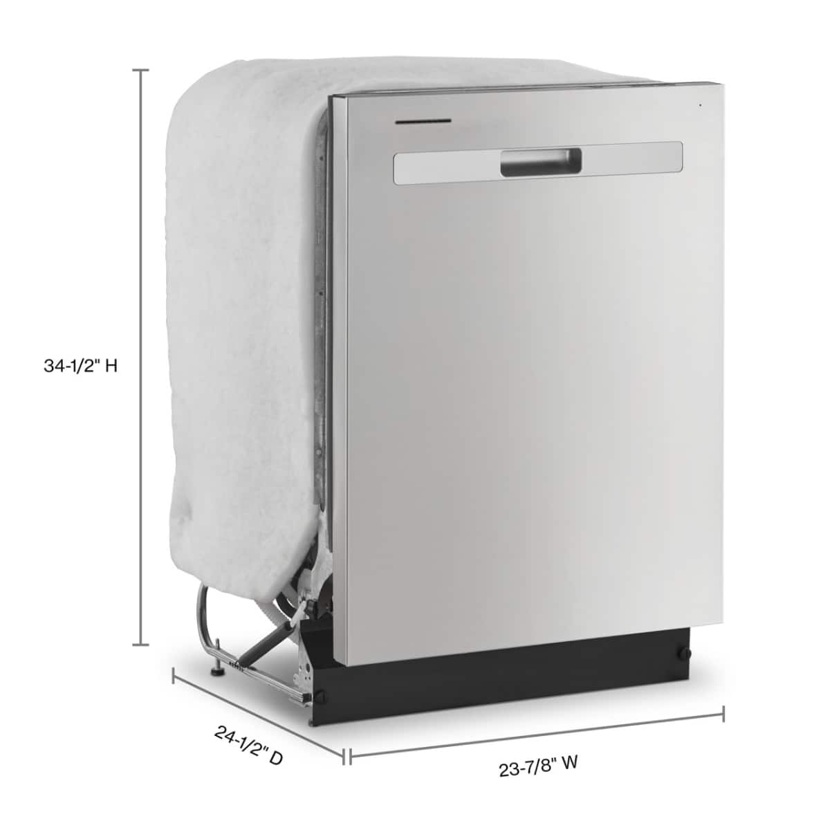 Whirlpool - 24 inch  Quiet Dishwasher with Boost Cycle and Pocket Handle .- Fingerprint Resistant - Stainless Steel