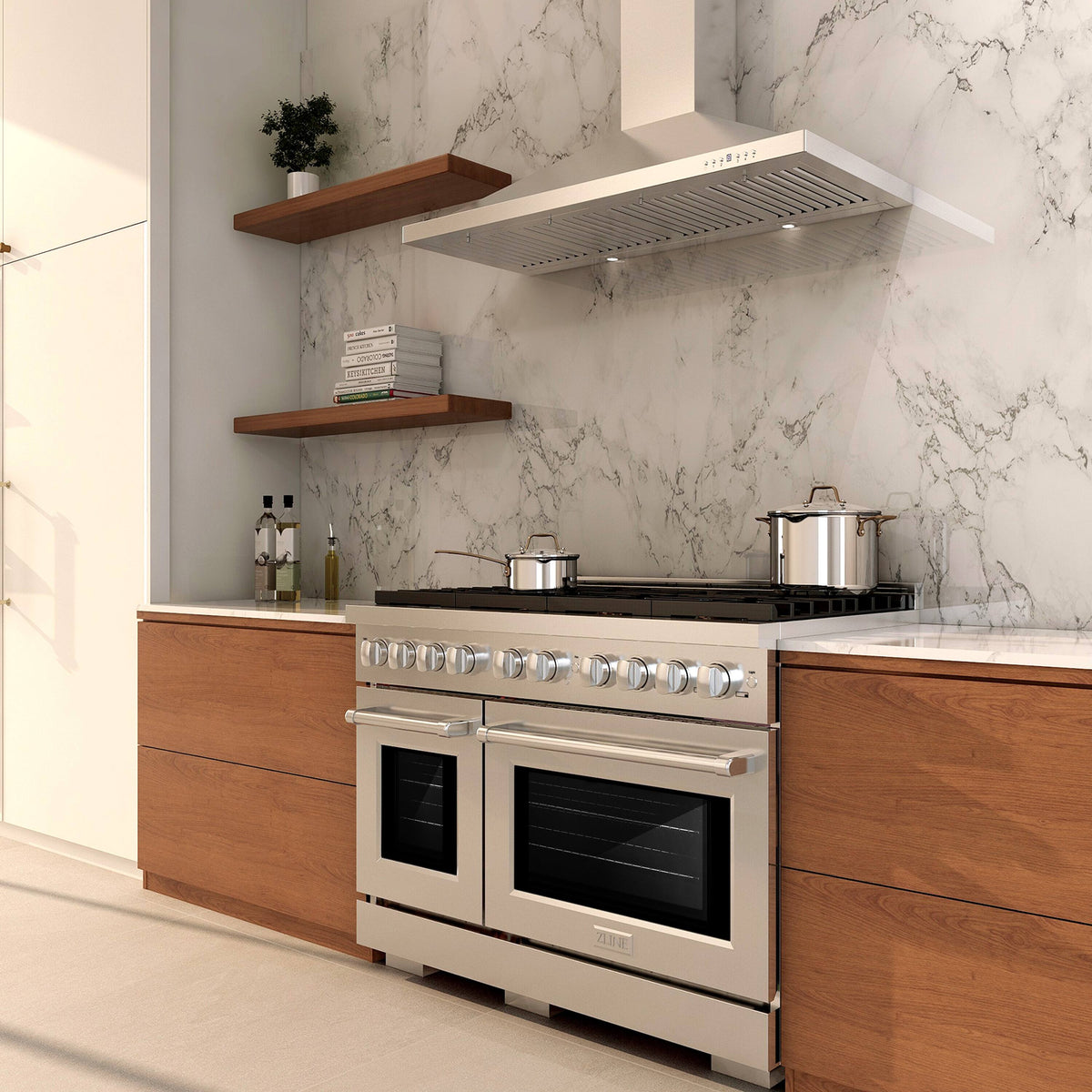 ZLINE - 48 in. Wide 8 Burner Paramount Double Oven Dual Fuel Range with Gas Cooktop (SDR48) - Stainless Steel