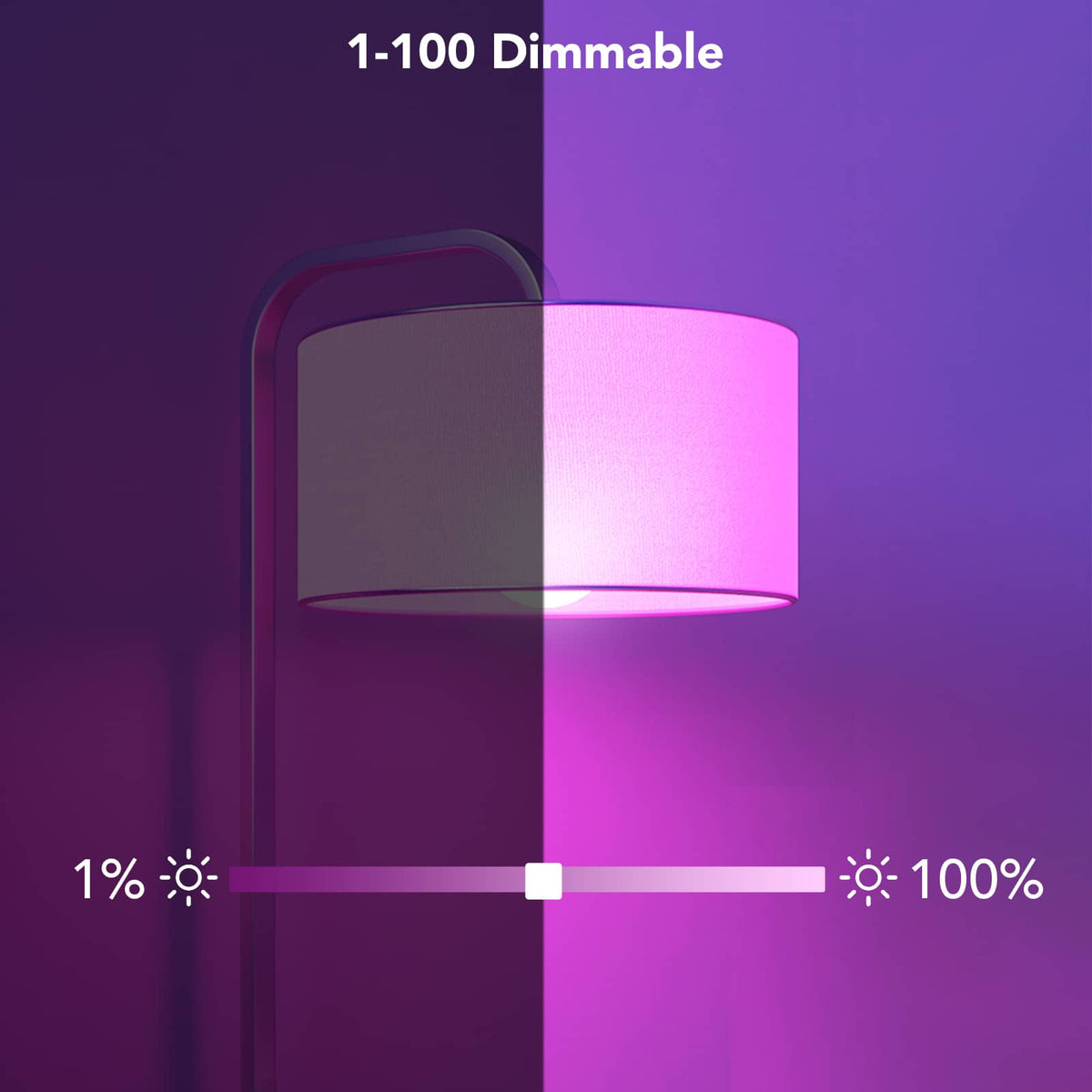 Govee - A19 800 Lumens Smart LED Bulb (4-Pack) - Multi