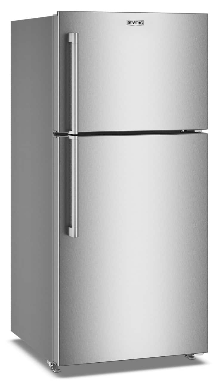 Maytag - 30 in. Wide 19 cu. ft. Top-Freezer Refrigerator with Garage Mode - Fingerprint-Resistant Stainless Finish