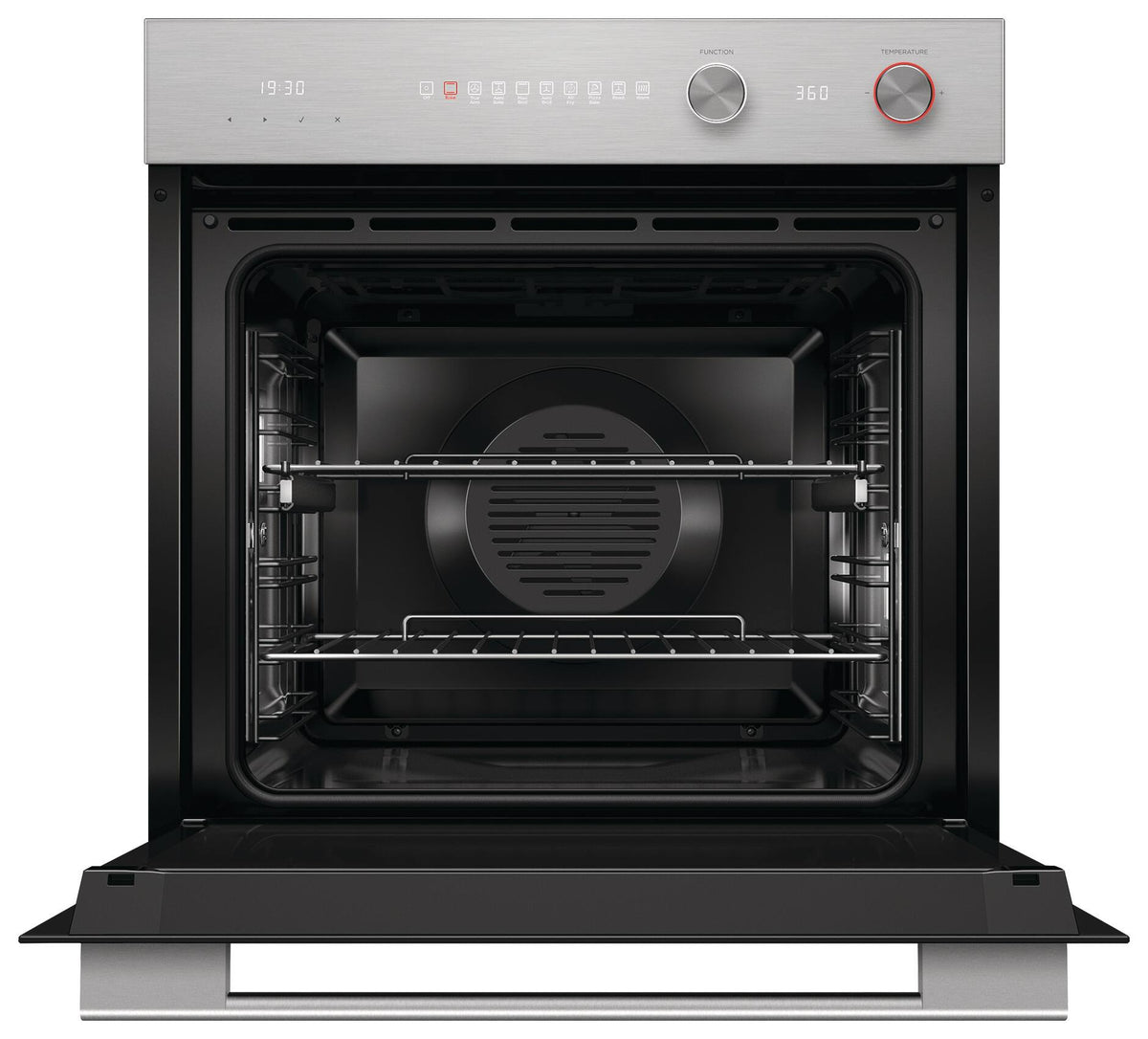 Fisher & Paykel - 24" 3 CF Single Illuminated Icons w/Dials Oven - Brushed Silver