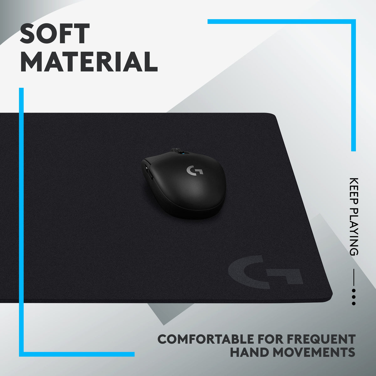 Logitech - G640 Cloth Gaming Mouse Pad with Rubber Base - Black