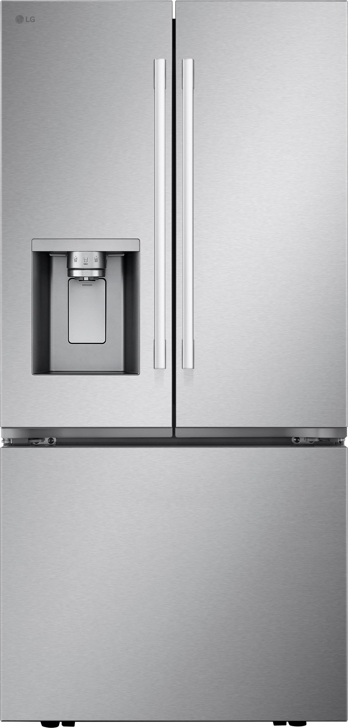 LG - 33-in Wide Counter-Depth MAX 20.2 Cu. Ft. French Door Smart Refrigerator with Dual Ice - Stainless Steel