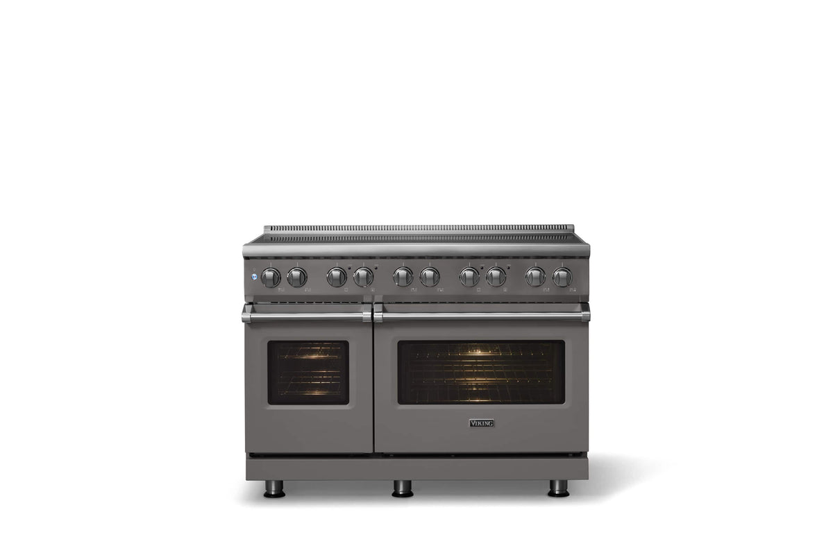 Viking - 48 in. Wide 6 Elements Pro 5 Series 7.3 Cu. Ft. Freestanding 6 Element Induction Convection Range - Damascus Gray