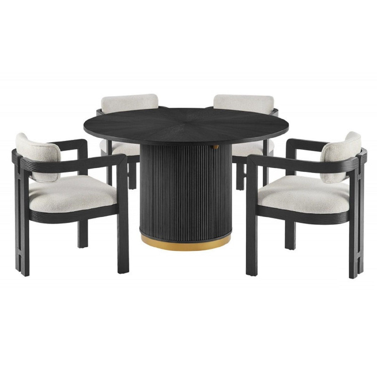 Sillón de comedor tapizado - Negro