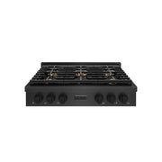 ZLINE - 36 in. Wide 6 Burner Paramount Gas with DuoPro Cooktop in Black Satin Stainless Steel (PSRTBS-36) - Black Satin Stainless Steel