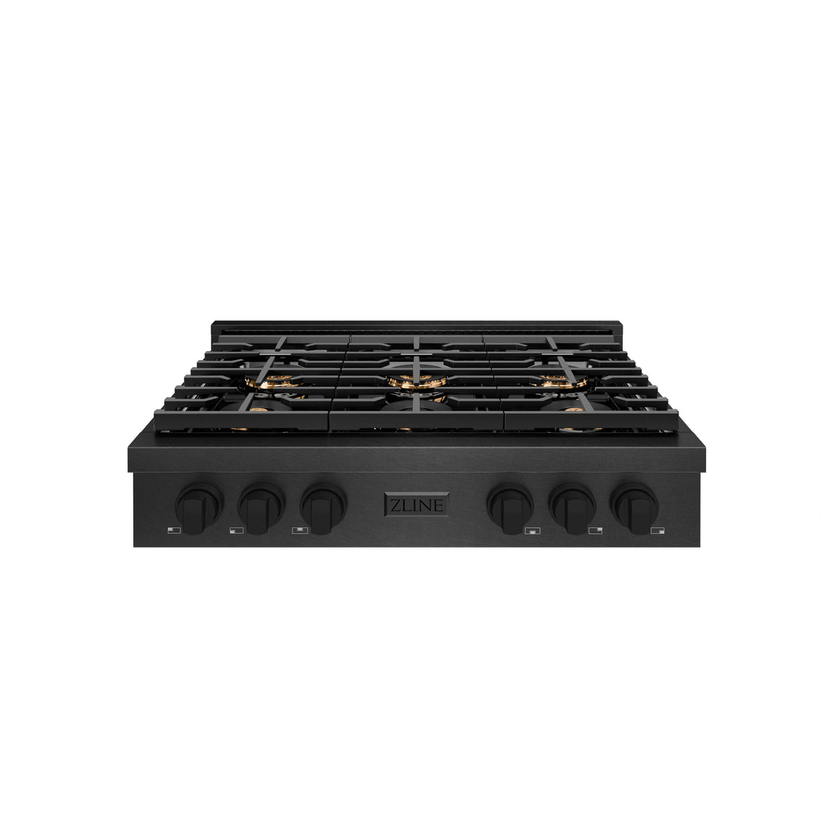 ZLINE - 36 in. Wide 6 Burner Paramount Gas with DuoPro Cooktop in Black Satin Stainless Steel (PSRTBS-36) - Black Satin Stainless Steel