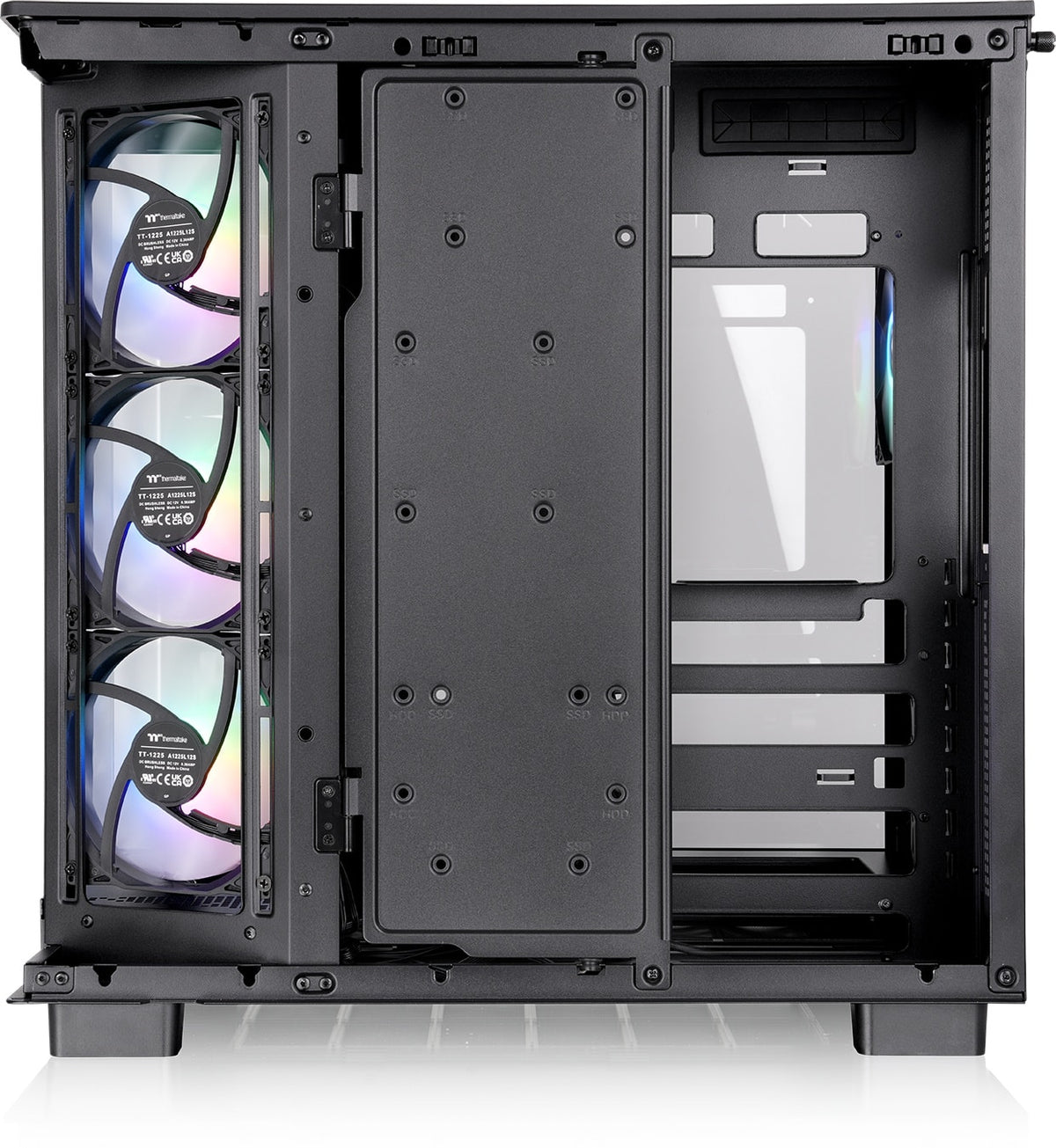 Thermaltake - View 380 XL TG ARGB Dual-Chamber Chassis with Hidden-Connector Motherboard Support ATX Mid Tower PC Case - Black