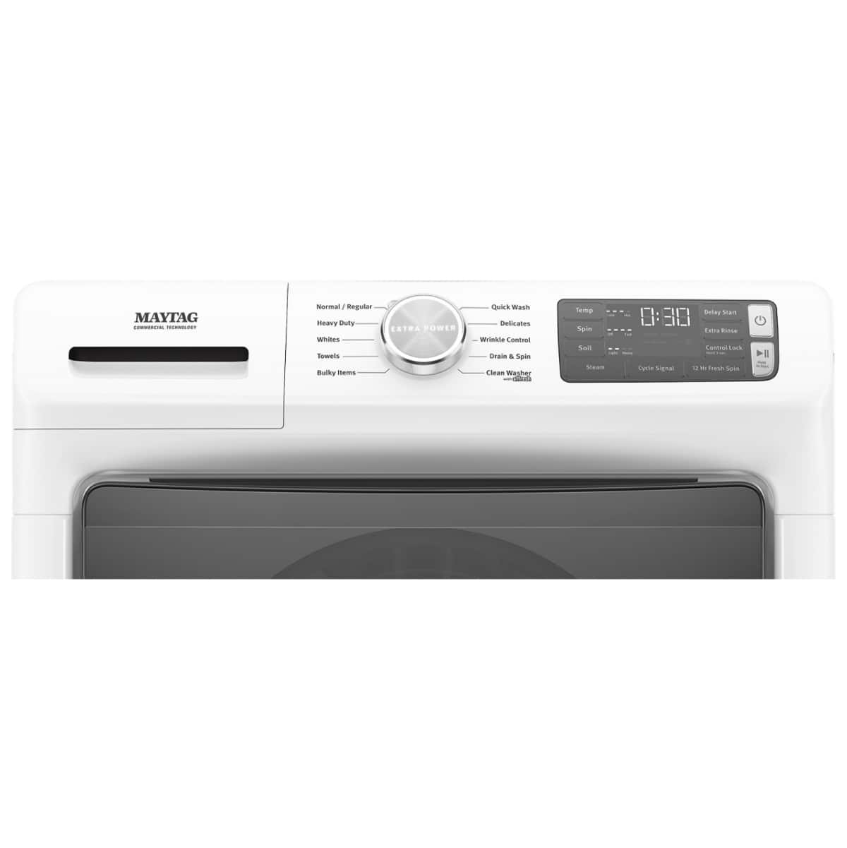 Maytag - 4.5 Cu. Ft. High-Efficiency Stackable Front Load Washer with Steam and Fresh Spin - White