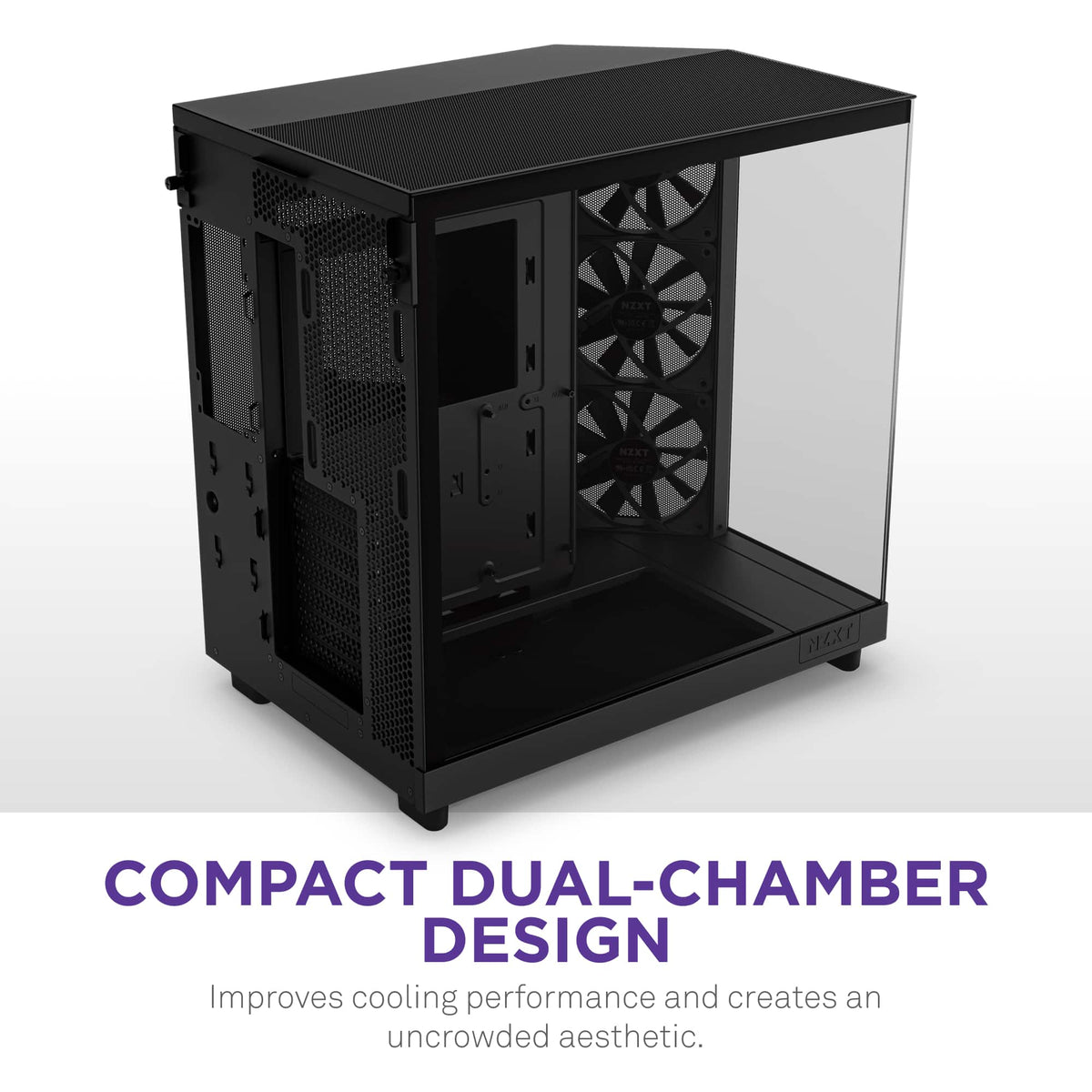 NZXT - H6 Flow ATX Mid-Tower PC Case with Dual Chamber - Black