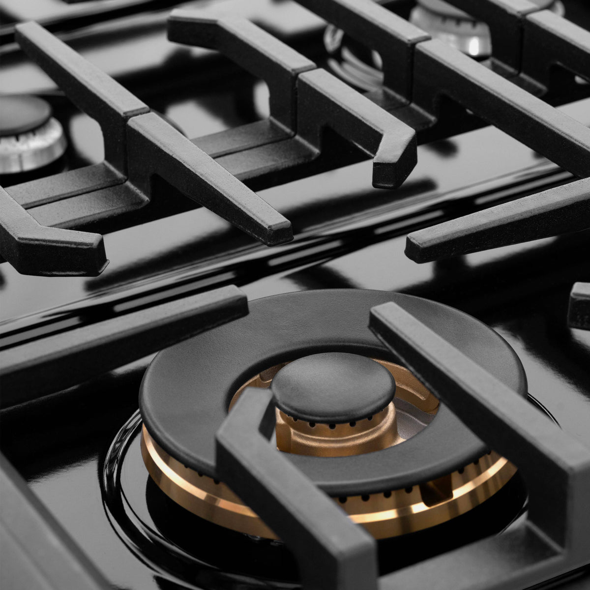ZLINE - 48 in. Wide 8 Burner Paramount Gas Rangetop withPorcelain Cooktop in Black Satin Steel (SRTBS-48) - Black Satin Stainless Steel
