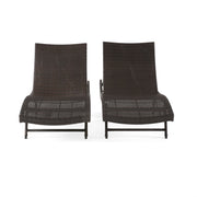 Kauai - Modern Style Wicker Chaise Lounge - Brown Multi