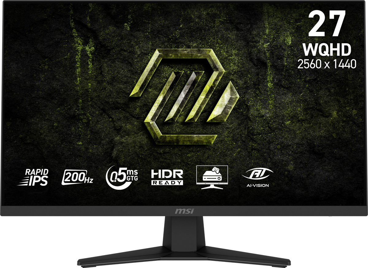 MSI - MAG 274QF E20 27" QHD 200Hz 0.5ms G-SYNC Compatible FreeSync Premium Gaming Monitor HDR 400 (Display Port, HDMI) - Metallic Black