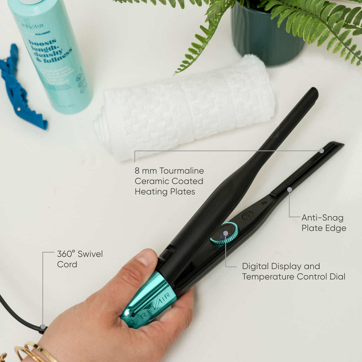 RevAir - Precision Root & Micro Edge Styler - 0.3 inch - Black & Teal