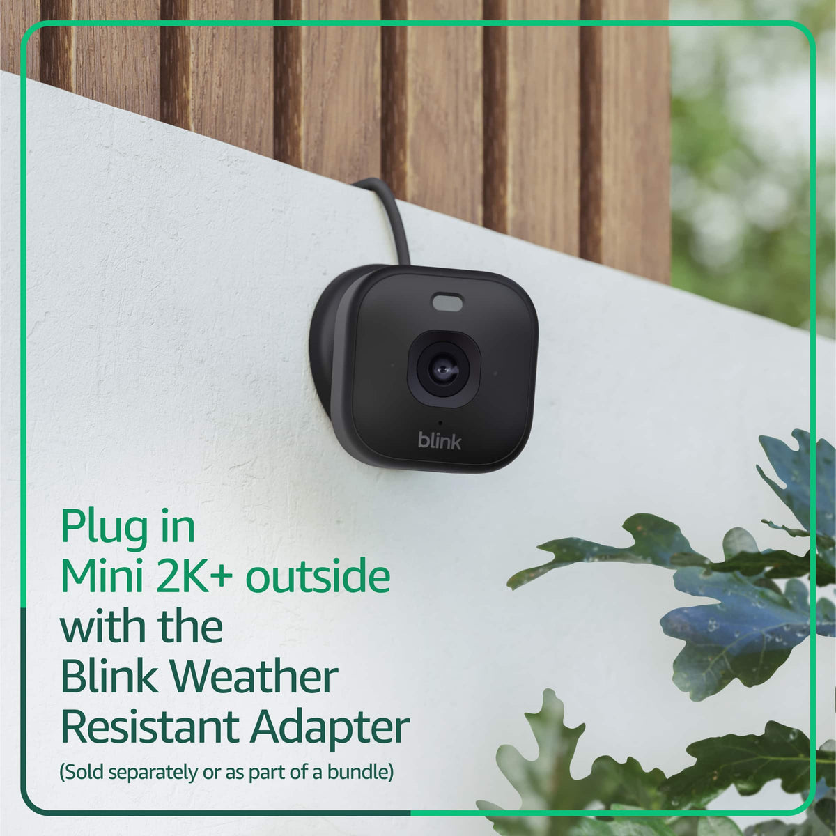 Blink - Mini 2K+ Compact plug-in security camera, 2K video resolution, color night vision, enhanced audio - 1 Cam - Black