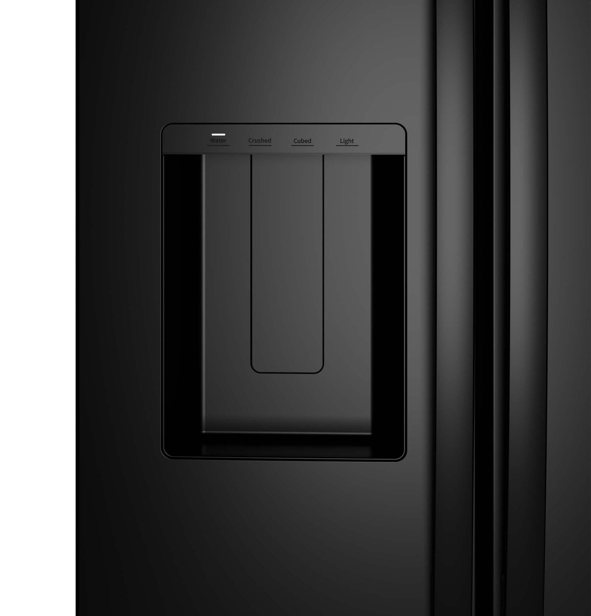 GE - 36 in. Wide 23.6 Cu. Ft. Counter Depth Side-By-Side Refrigerator with Extra Tall Dispenser and In-Door Icemaker - Black