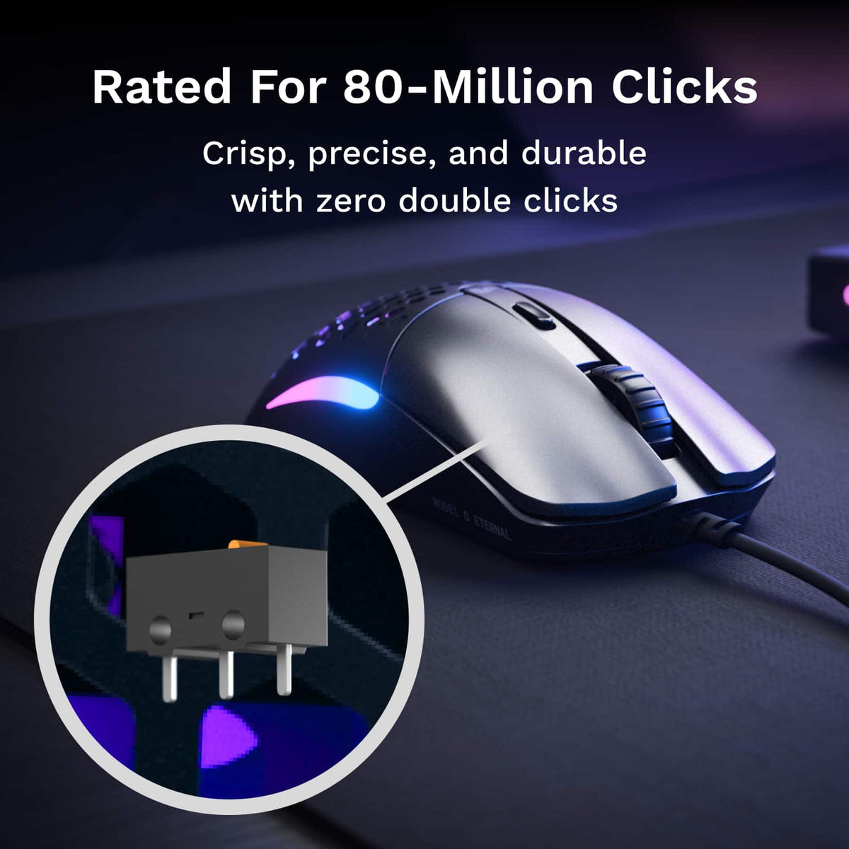 Glorious - Model O Eternal Lightweight Wired Optical Gaming Mouse with Dual-Zone RGB Lighting - Wired - Matte Black