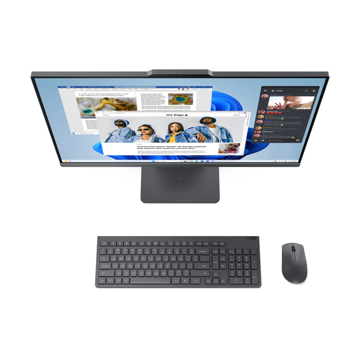 Lenovo - IdeaCentre AIO 27" FHD IPS LCD Touch-Screen All-In-One - Ryzen AI 5 330 2026 - 16GB Memory - 512GB Storage - Luna Grey