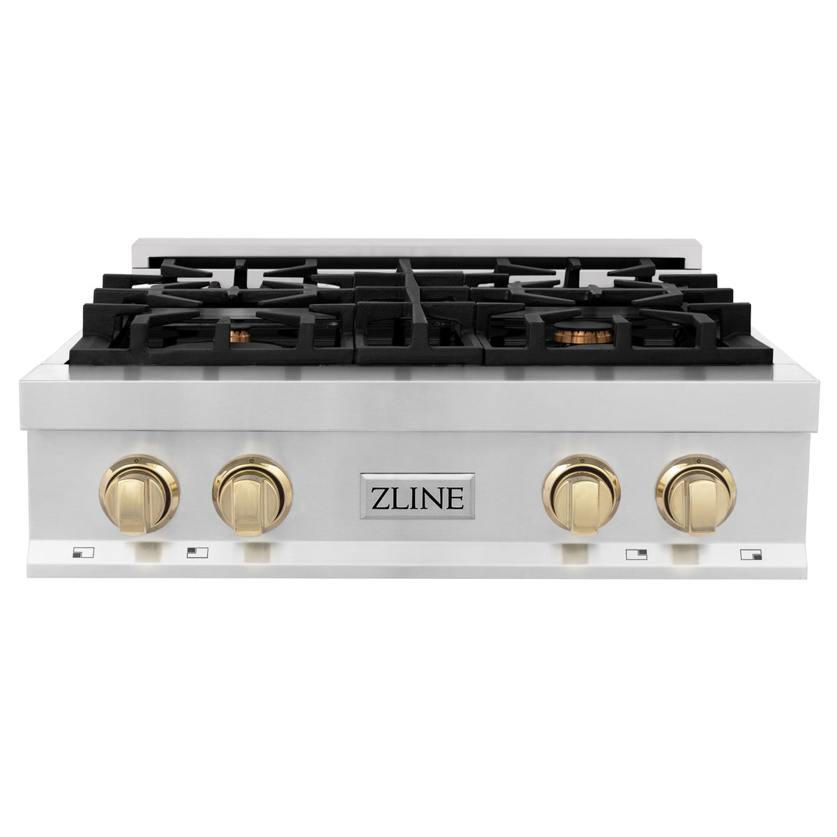 ZLINE - Autograph 30 in. Legacy Rangetop w/ 4 Burners and Polished Gold Accents - Stainless Steel