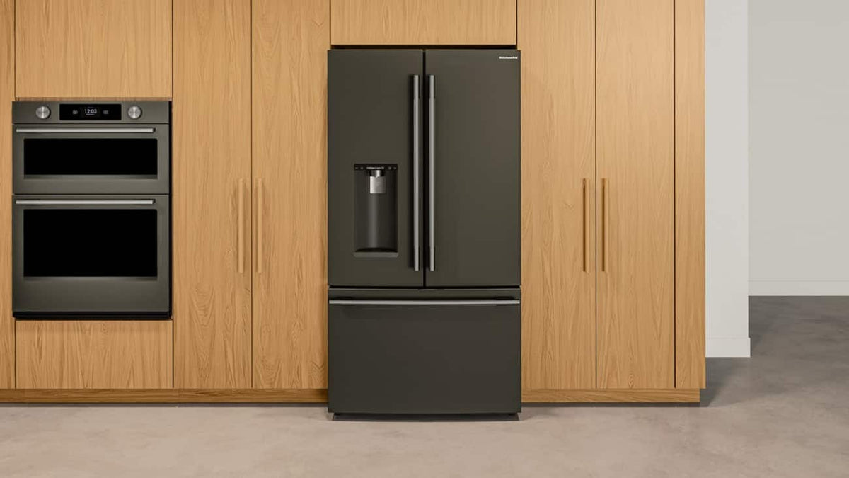KitchenAid - Counter-Depth French Door Refrigerator with Intelligent Auto Fill - Black Ore