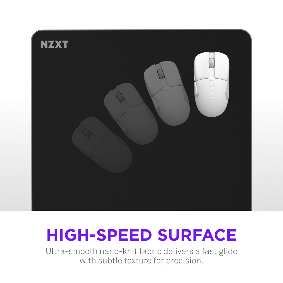NZXT - Zone Elite Premium Gaming Mouse Pad with Ultra-Smooth Nano-Knit Cloth Surface (Large) - Black