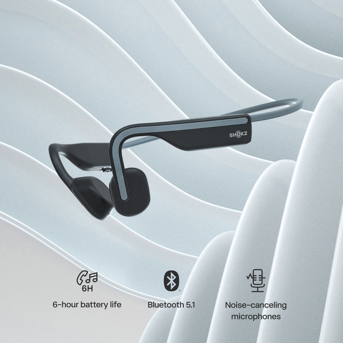 Shokz - OpenMove Bone Conduction Open Ear Lifestyle/Sport Headphones - Gray