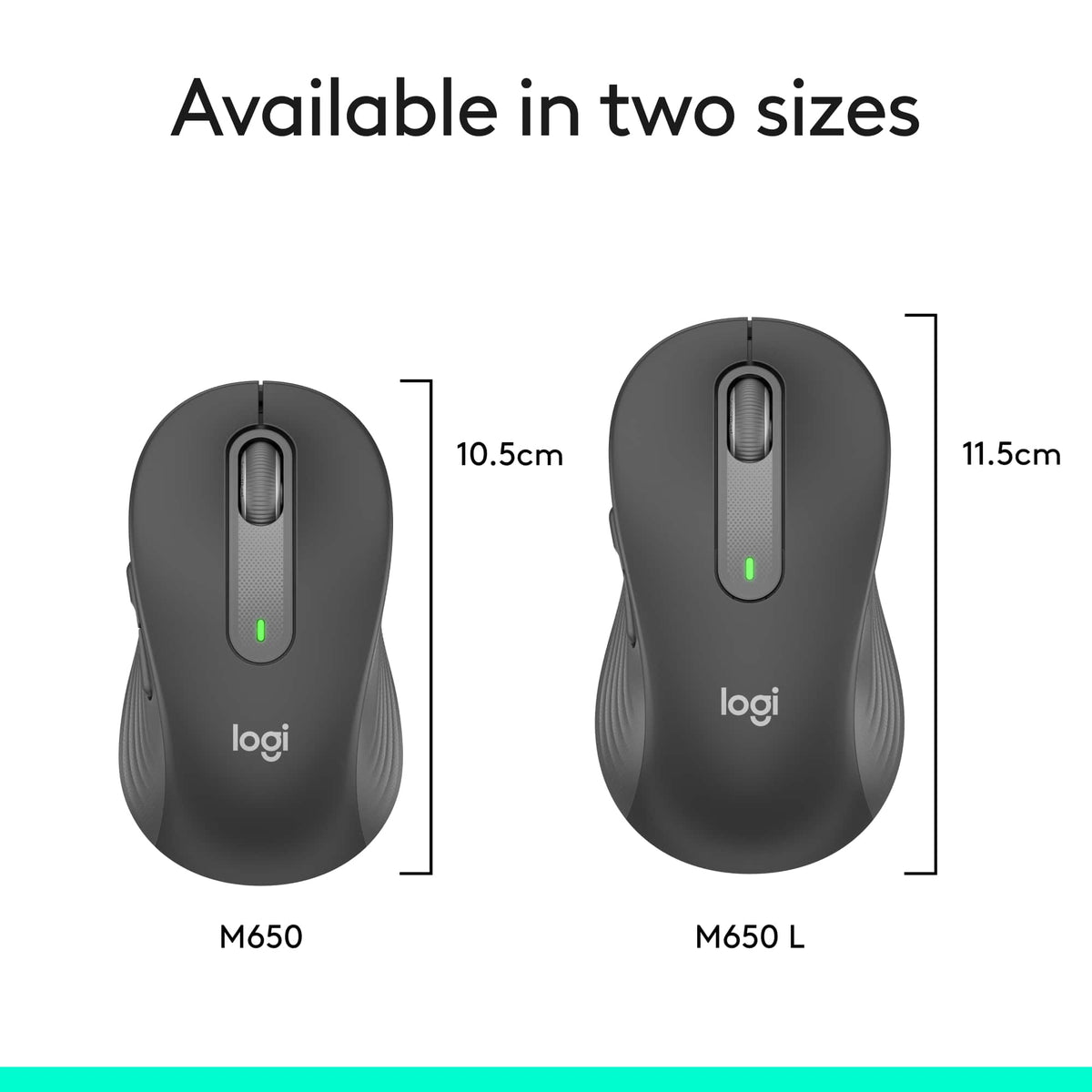 Logitech - Signature M650 L Full-size Wireless Optical Scroll Mouse with Silent Clicks - Wireless - Graphite