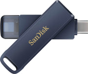 SANDISK - 256GB USB Flash Drive for iPhone Lightning and USB Type-C Metallic Sky - Blue