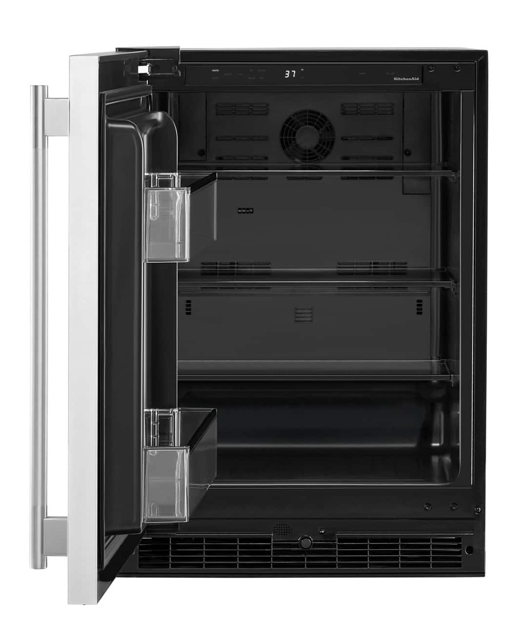 KitchenAid - 5.0 Cu. Ft. Undercounter Refrigerator - Black Cabinet/Stainless Steel Doors