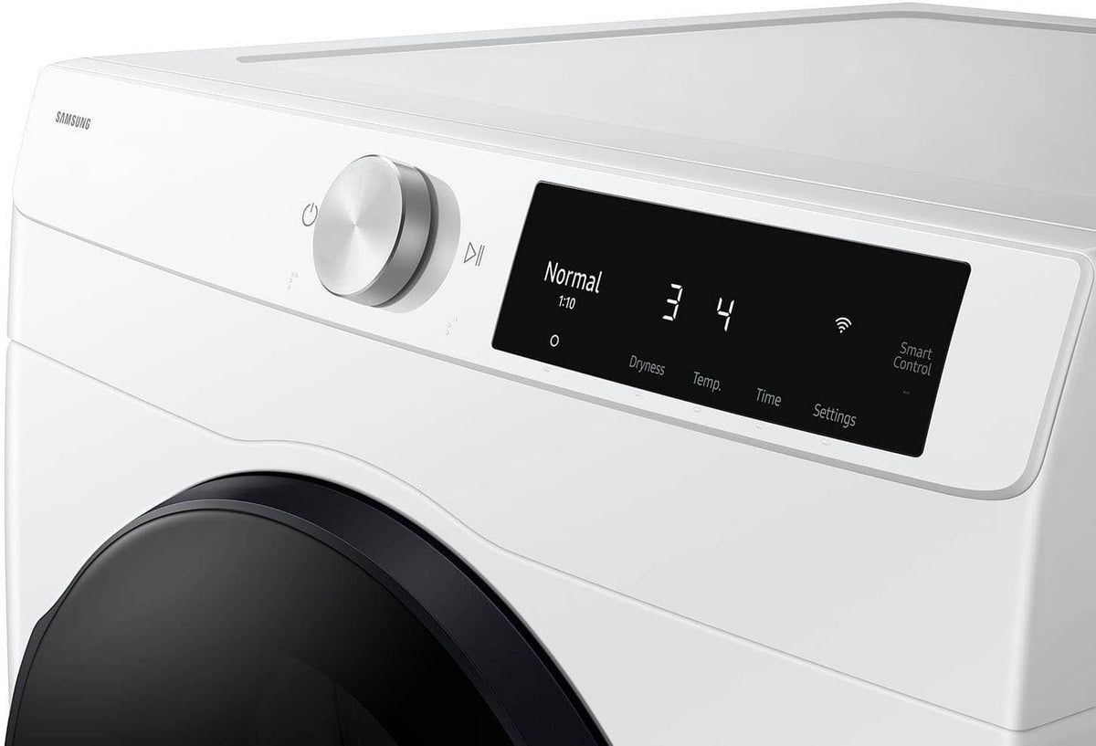 Samsung - 4.0 cu. ft. Electric Dryer with AI Smart Dial and Wi-Fi Connectivity - White