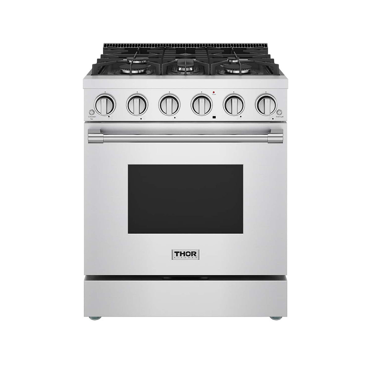 Thor Kitchen - 30 in. Wide 5 Burner 5.0 Cu Ft. Professional Freestanding Liquid Propane Gas Range - Stainless Steel