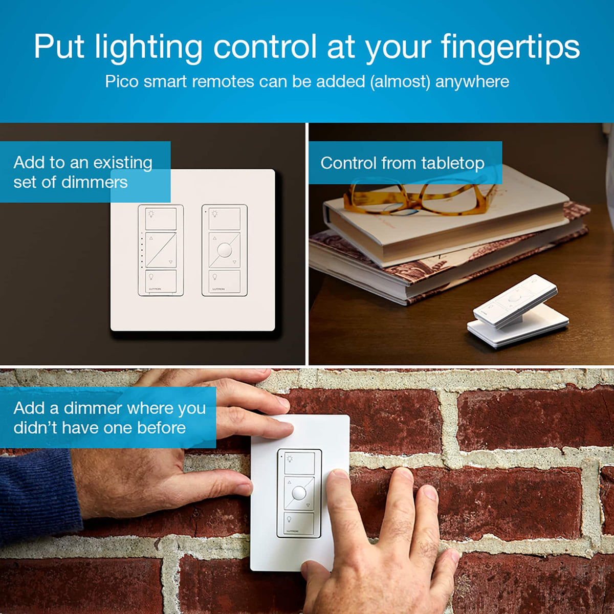 Lutron - Caseta Smart Lighting Lamp Dimmer and Remote Kit - White
