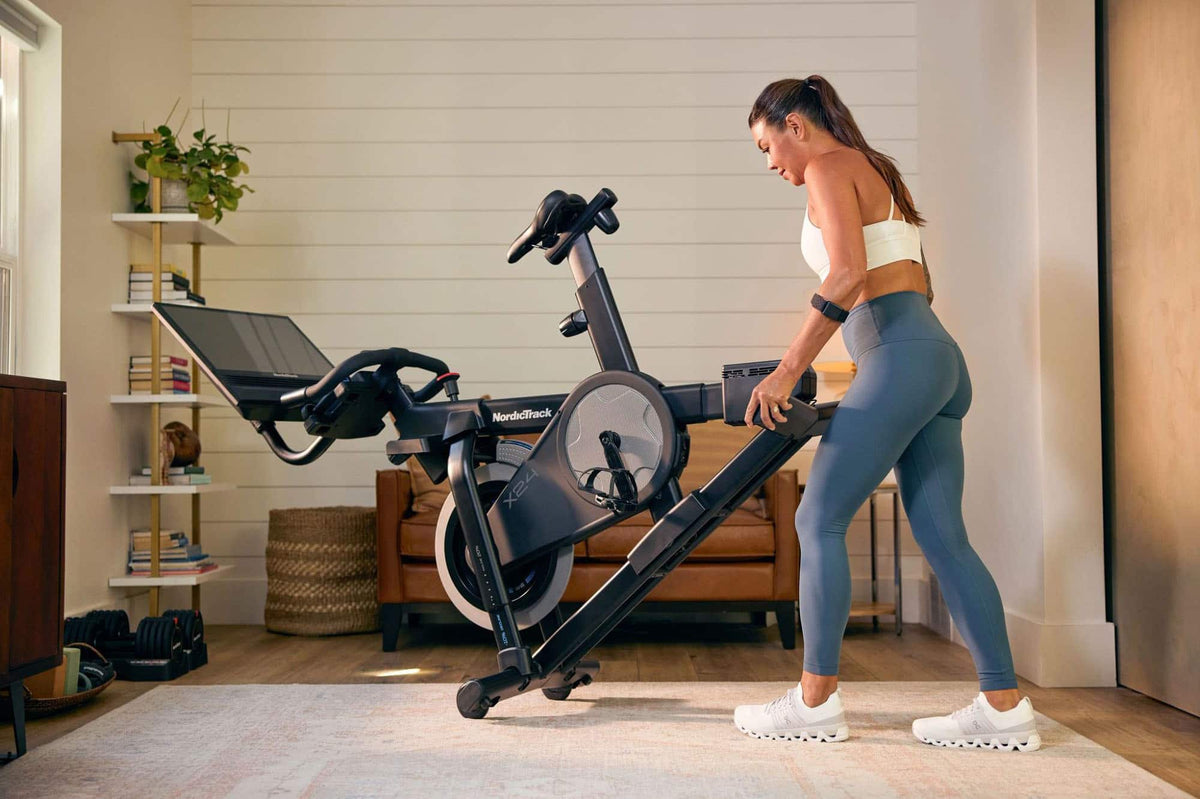 NordicTrack - X24 Bike with Pivoting 24" Touchscreen for a Best-In-Class Cycling Experience - Black