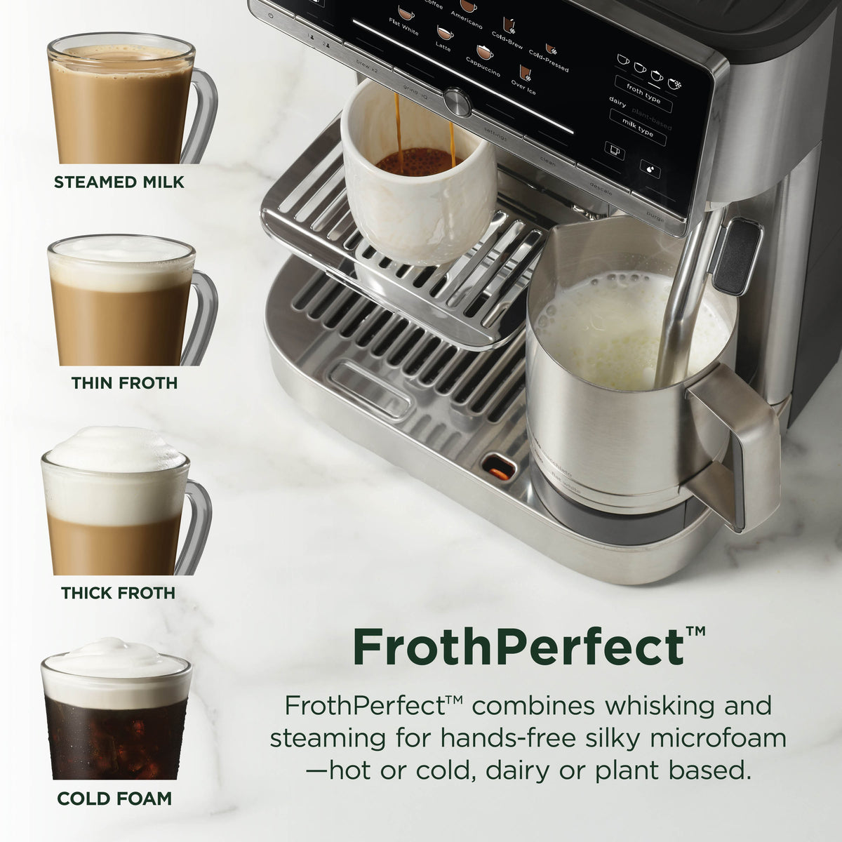 Ninja - AutoBarista Fully Automatic Espresso Machine & Frother, 10 Drink Presets, Built-In Grinder - Stainless Steel