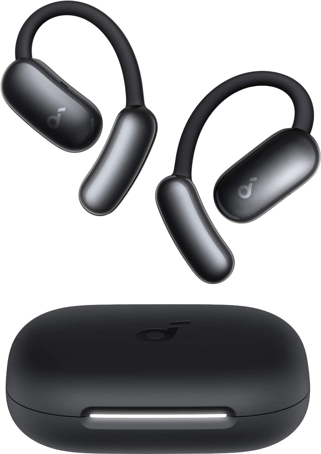 Soundcore - by Anker AeroFit 2 A.I. Assistant Open-Ear Bluetooth Headphones with Real-Time Translation and Adjustable Ear Hooks - Obsidian Black