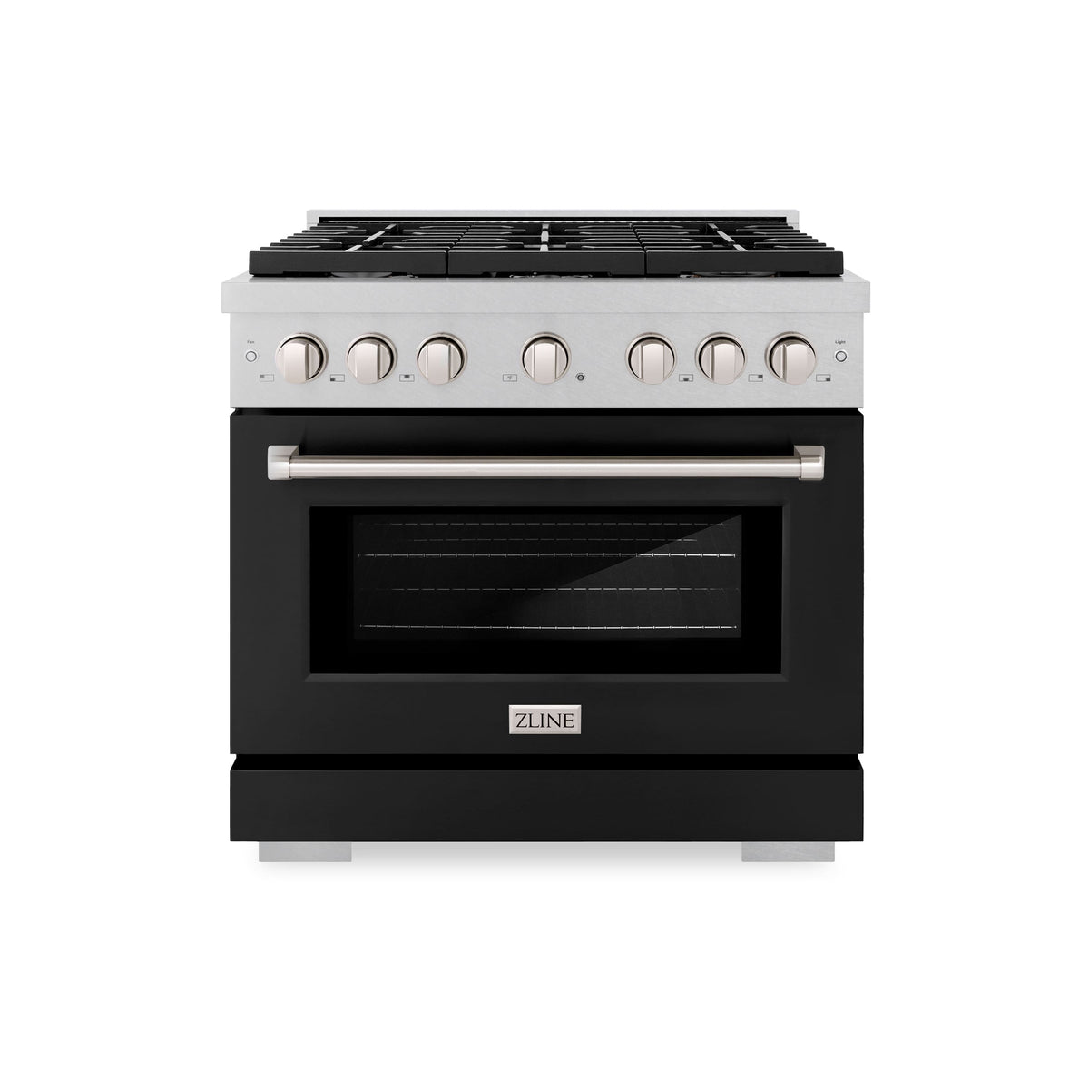 ZLINE - 36 in. Wide 6 Burner Paramount Dual Fuel Range with Cooktop (SDRS-BLM-36) - Satin Steel/White Matte
