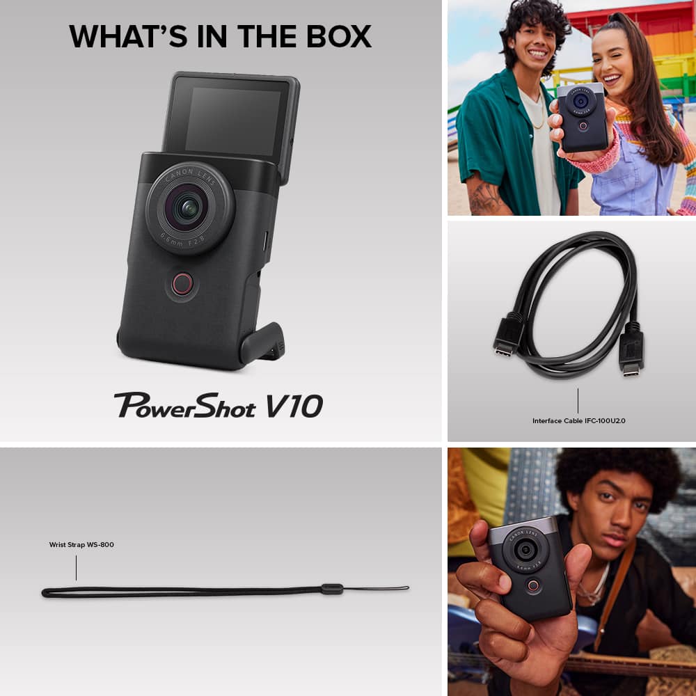 Canon - PowerShot V10 4K Video 20.9-Megapixel Digital Camera for Vloggers and Content Creators - Silver