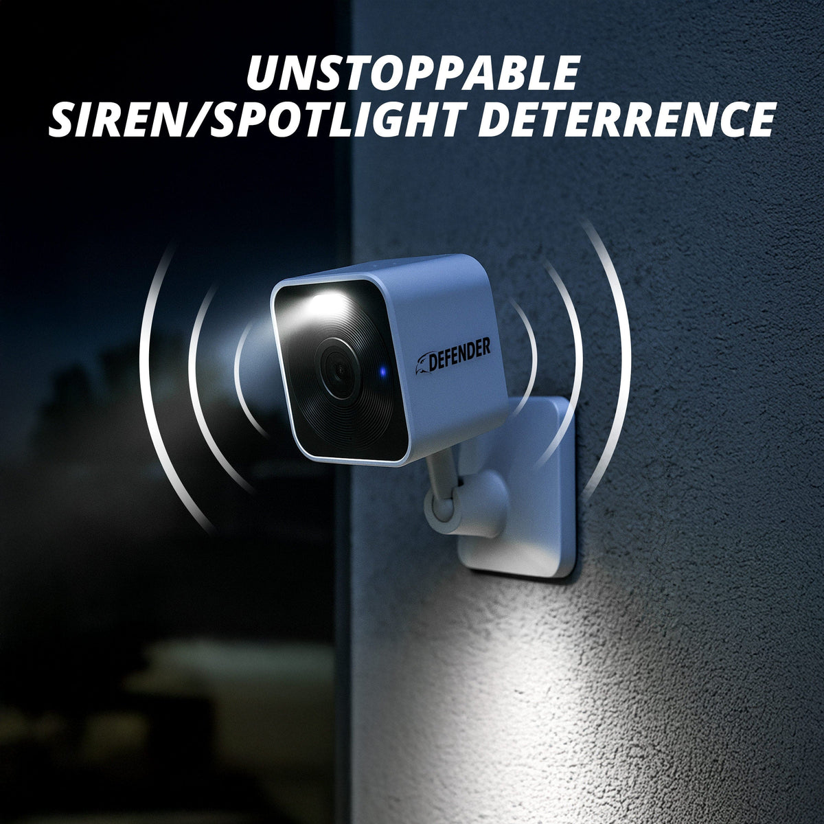 Defender - GO 2K AI POWERED Plug-in Power Indoor/Outdoor Home Security, Baby & Pet Camera - 3 Pack - White