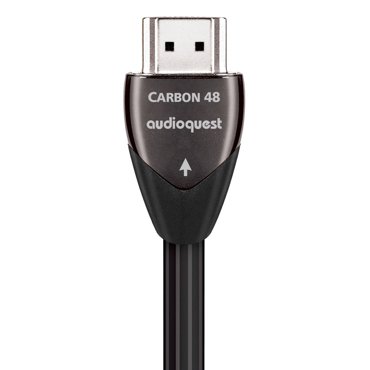 AudioQuest - Carbon 48 9.8' 4K-8K-10K 48Gbps In-Wall Rated HDMI Cable - Black/Gray Stripes