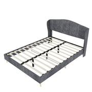 Cama tapizada, cabecero capitoné, sueño confortable