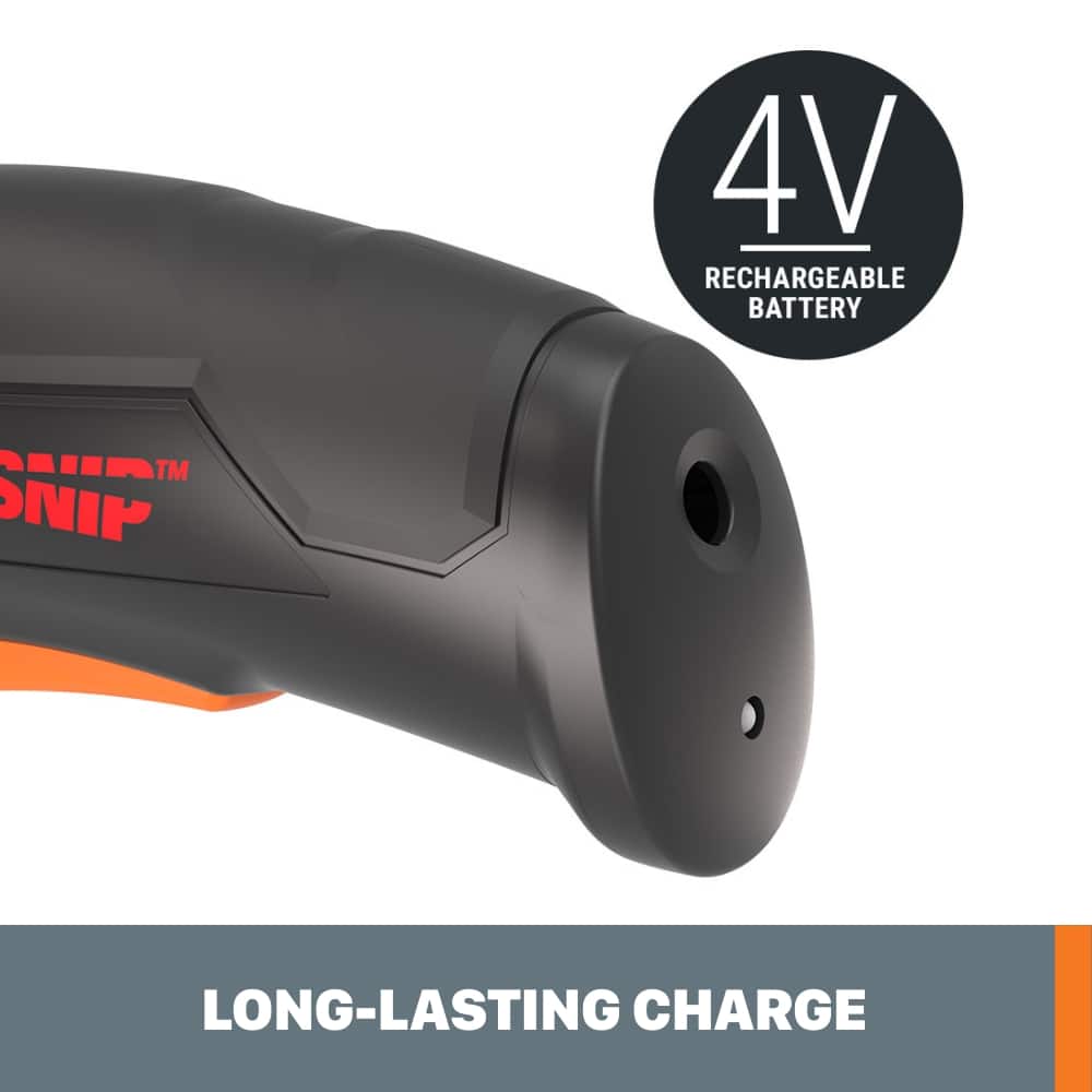 WORX - 4V ZipSnip Electric Rechargeable Cordless Electric Scissors, Fabric Scissors, Rotary Cutter with self sharpening blade - Black