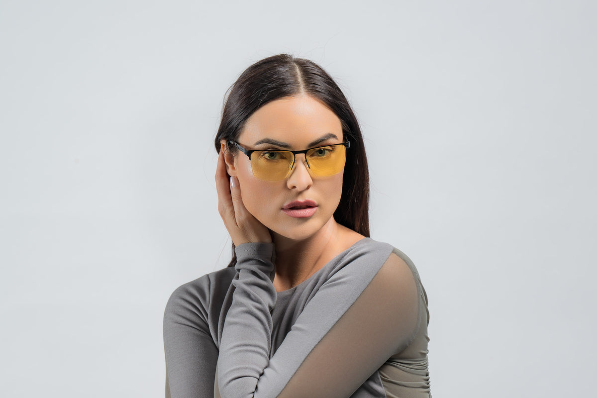 GUNNAR - Echo Pro eSports Performance Level Computer Glasses with Blue Light Reduction, Amber Lenses - Onyx