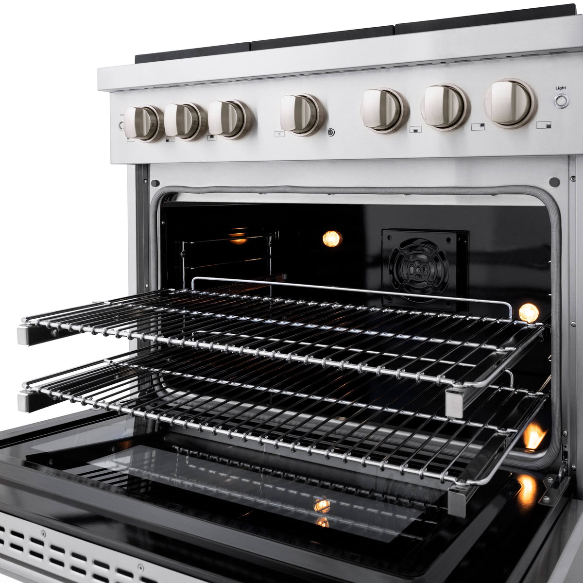 ZLINE - 36 in. Wide 6 Burner Paramount Dual Fuel with Cooktop and Convection Oven (SDR36) - Stainless Steel