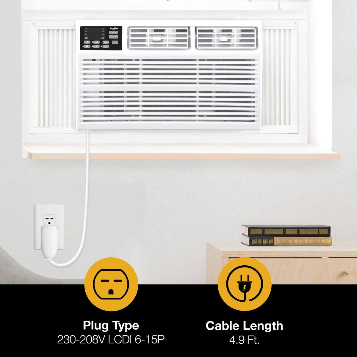 Whirlpool - 1,000 Sq. Ft. 18,000 BTU 230V Window Air Conditioner - White