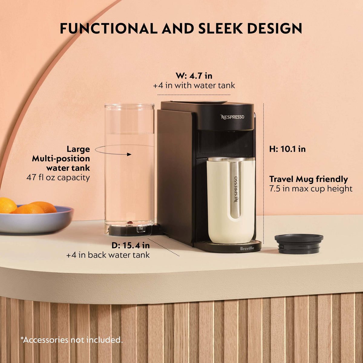Nespresso - Vertuo UP Espreso Machine by Breville - Black