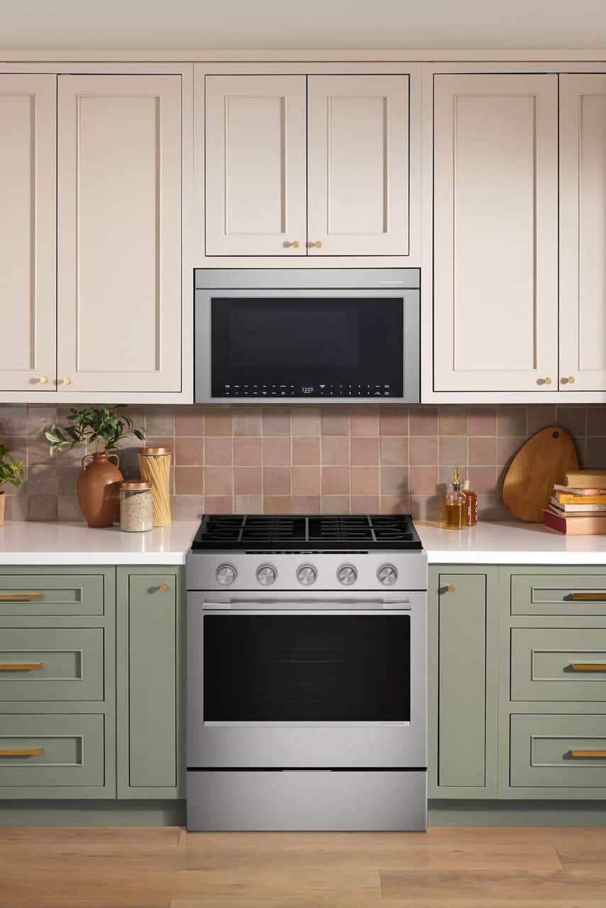 KitchenAid - 30 in. Wide 5 burners 5.0 cu. ft. Slide-in Gas Range with Convection Cooking Modes - Stainless Steel