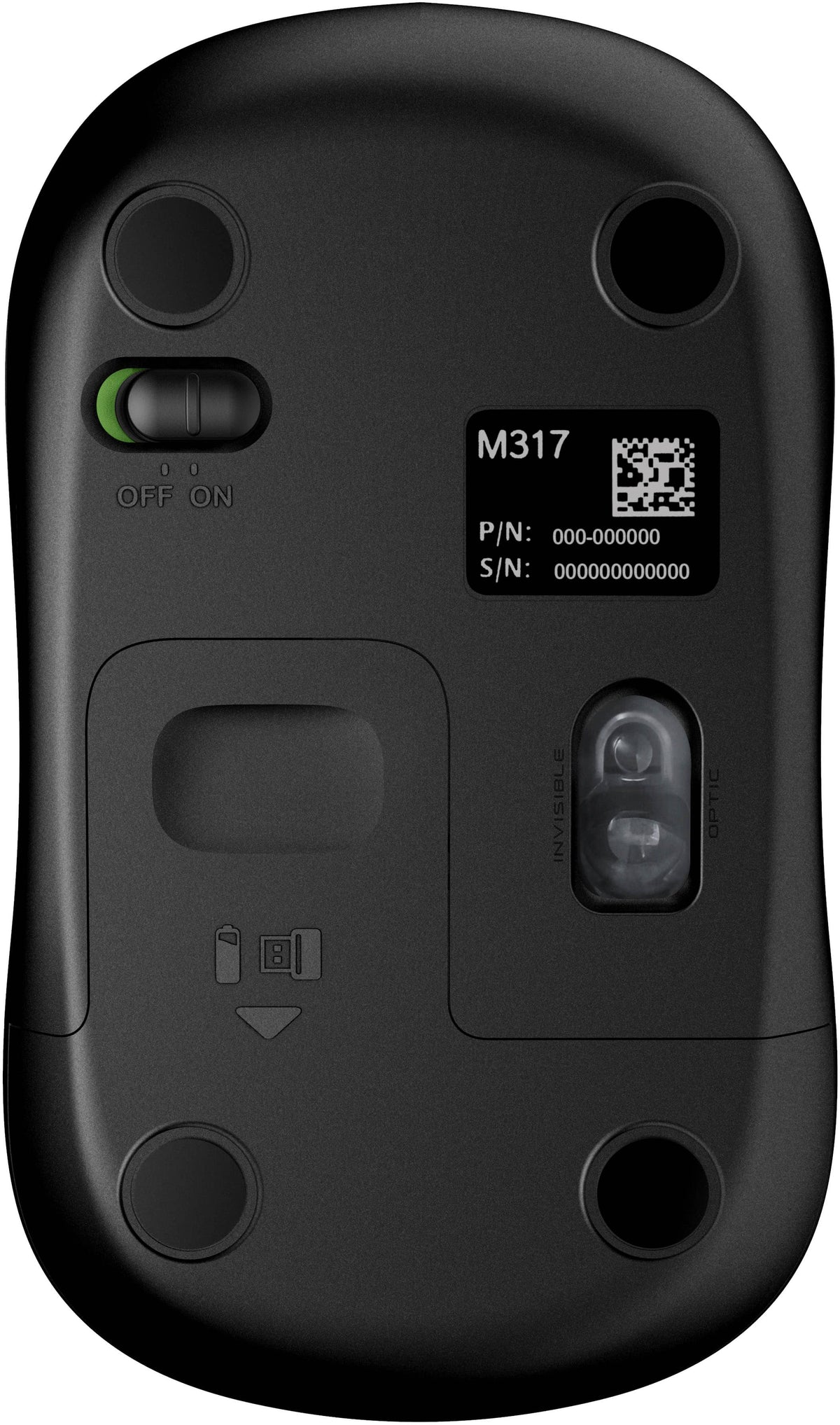 Logitech - M317 Wireless Optical Mouse - Wireless - Black