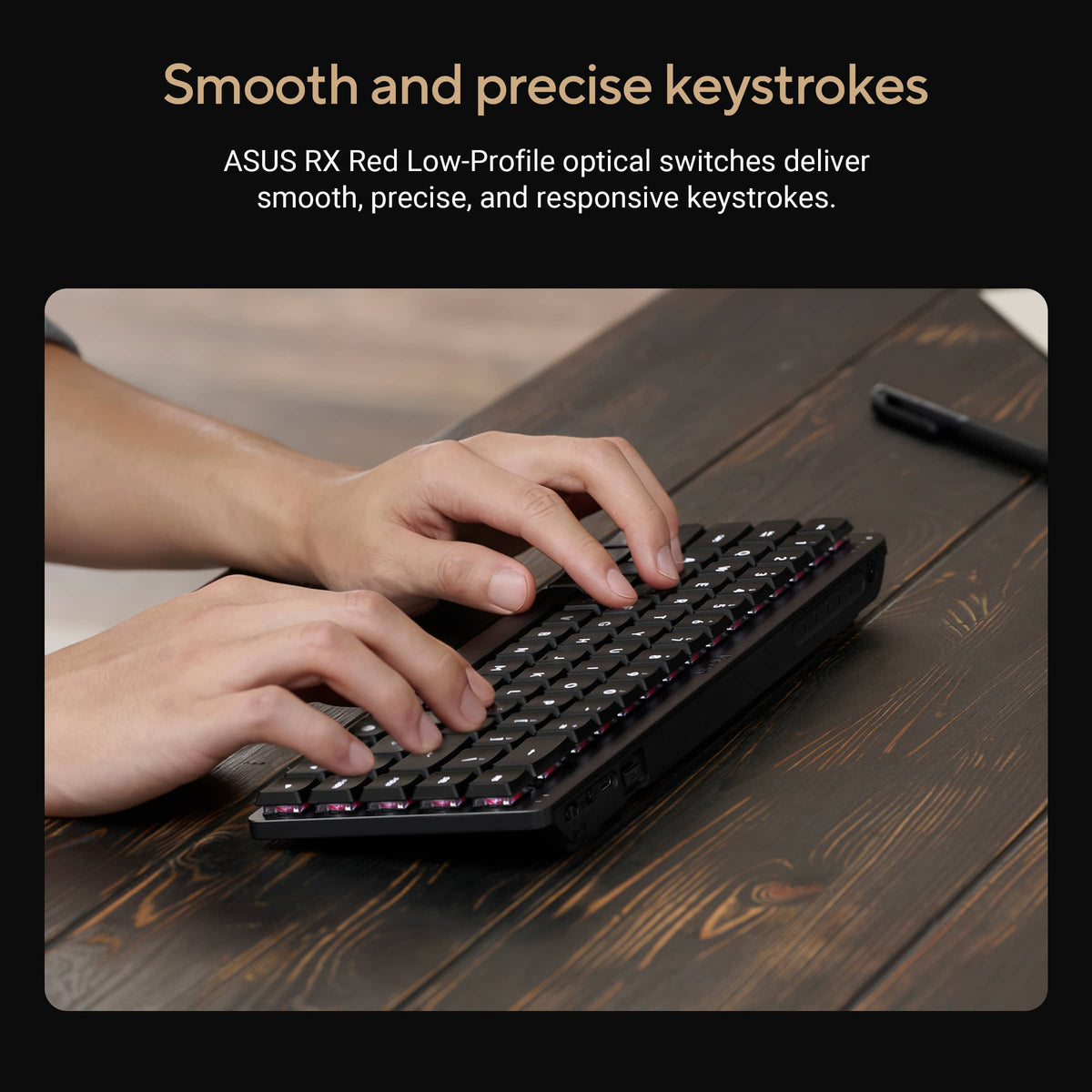 ASUS - ProArt KD300 65% Wireless Mechanical RGB Keyboard with RX Red Low-Profile Switches - Black